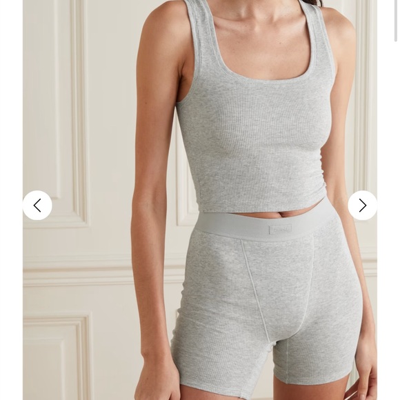 Skims Gray Ribbed Tank Top - Picture 2 of 4